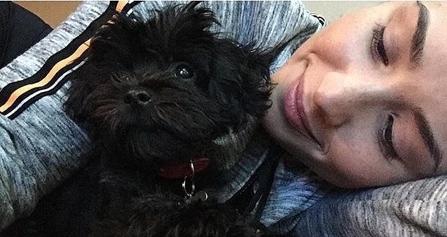 Demi and her dog Batman