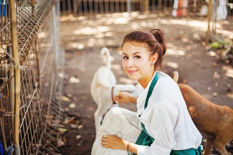 woman working at an animal shelter