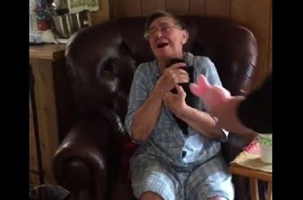 grandma receiving pug