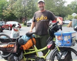 Bicyclist and Dog Are on a Mission to Break a Record and Promote Animal Shelters