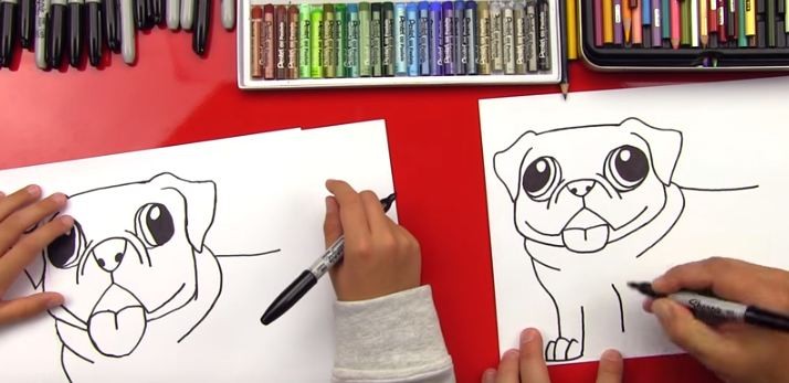 drawing a pug